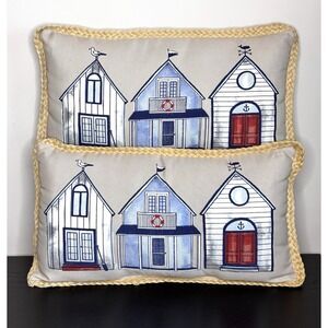 Brentwood Original Indoor Outdoor Decorative Pillow Beach Coastal Set of 2